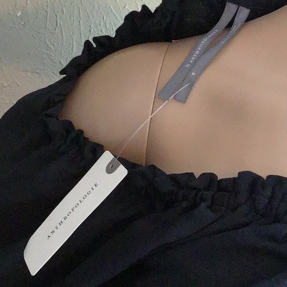 NWT Anthropologie Black Bell Sleeve Blouse - Picture 3 of 5